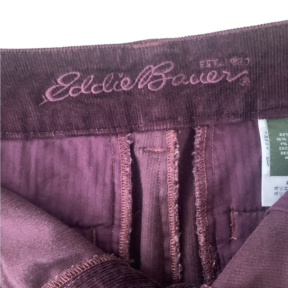 Eddie Bauer Plum Burgundy Corduroy Skirt women’s Size 8 - Picture 6 of 9